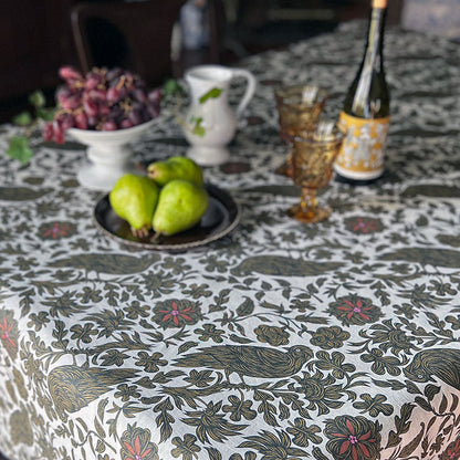 PATCH NYC Regal Bird Spice Linen Tablecloth