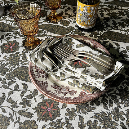 PATCH NYC Regal Bird Spice Linen Tablecloth
