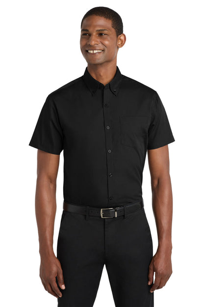 Port Authority® Short Sleeve Carefree Poplin Shirt. W101