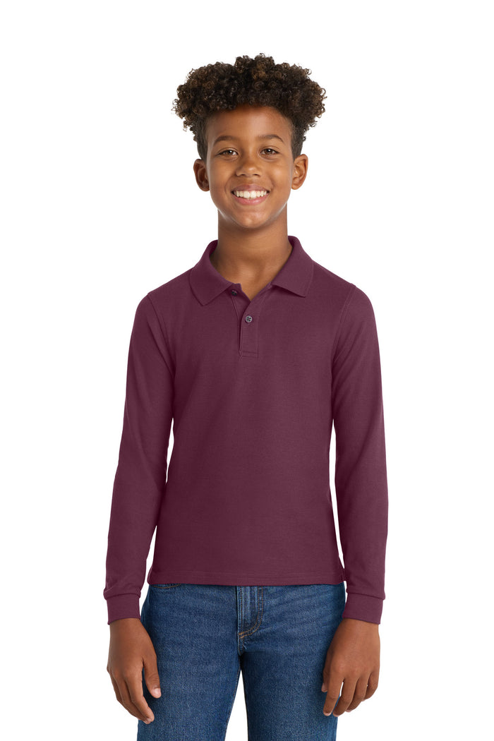 Port Authority® Youth Long Sleeve Silk Touch™ Polo.  Y500LS