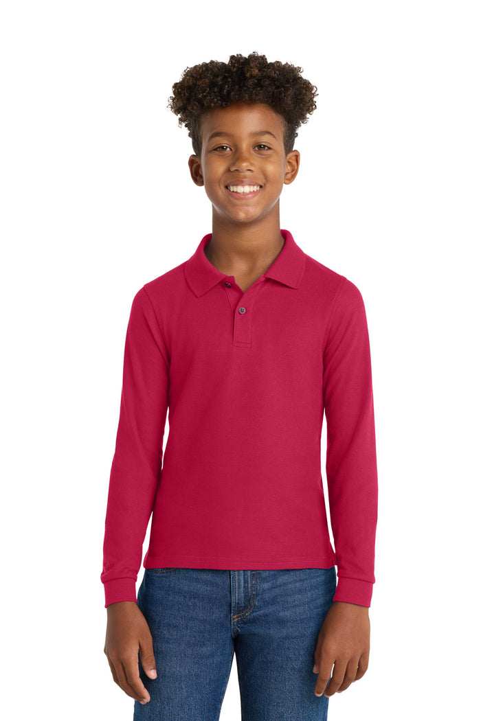 Port Authority® Youth Long Sleeve Silk Touch™ Polo.  Y500LS