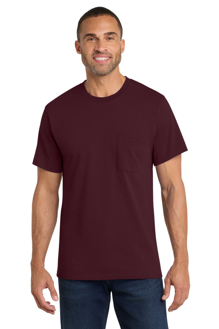 Port & Co™ Core Cotton Pocket Tee. PC54P