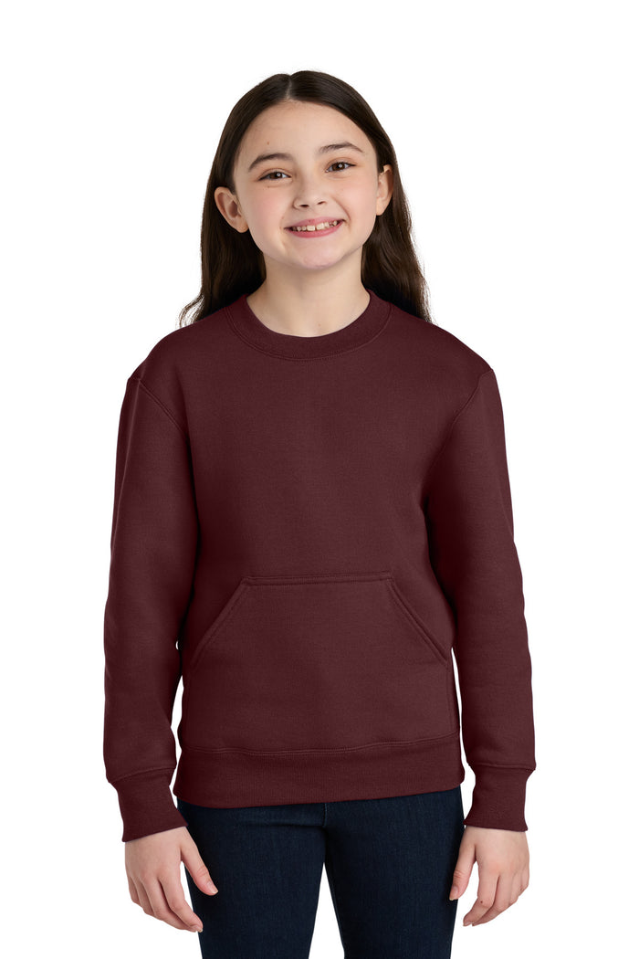 Port & Co™ Youth Core Fleece Crewneck Pocket Sweatshirt PC78YPKT