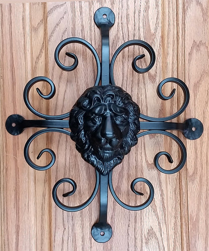 Premium Fishtail Scroll Speakeasy Grille / Lion Head (Window Grille) - 12" x 14" - Wild West Hardware