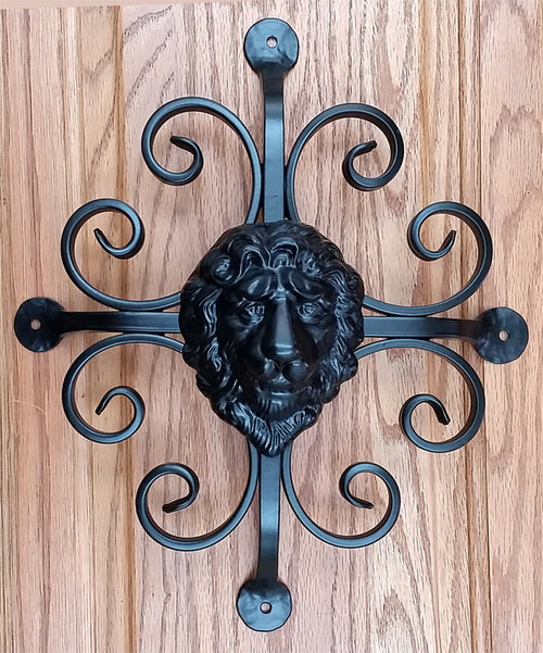 Premium Fishtail Scroll Speakeasy Grille / Lion Head (Window Grille) - 12" x 14" - Wild West Hardware
