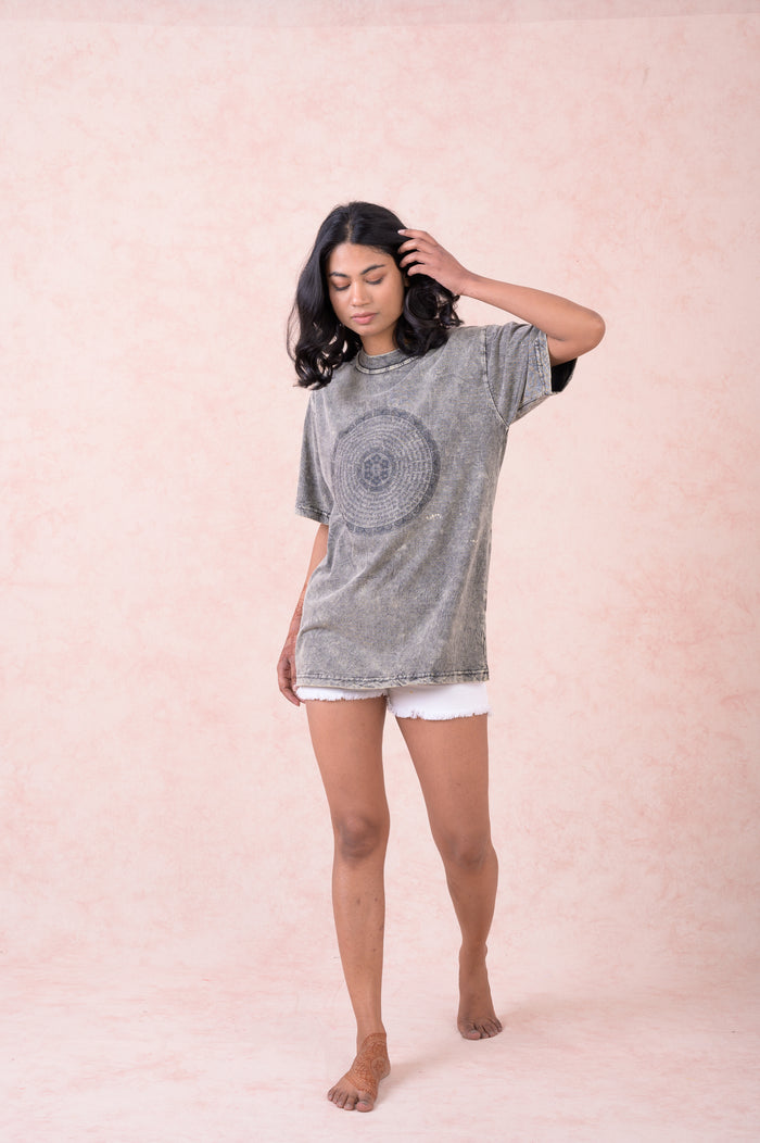 Rhea Thangka Mandala T-Shirt Black / Small