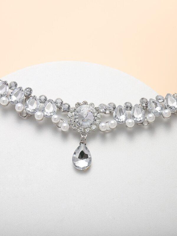 Rhinestone Water Drop Decor Necklace for Women