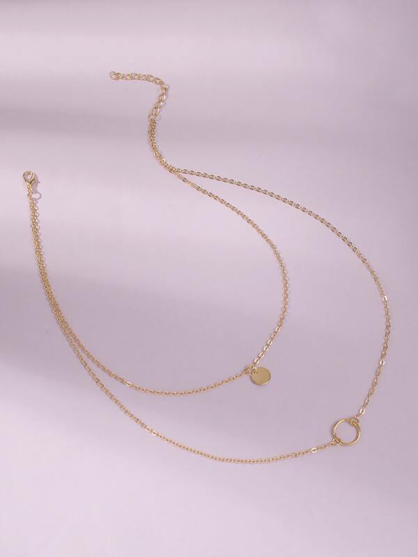 Ring Charm Layered Necklace for Women