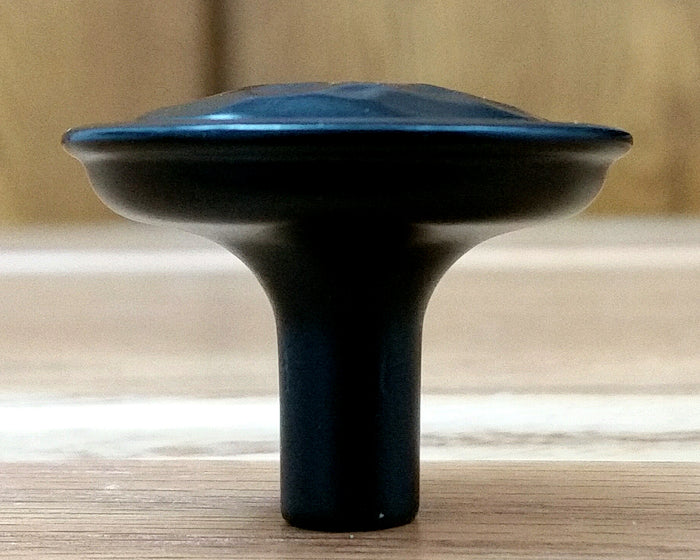 Rustic Hammered Knob, Matte Black finish - Wild West Hardware