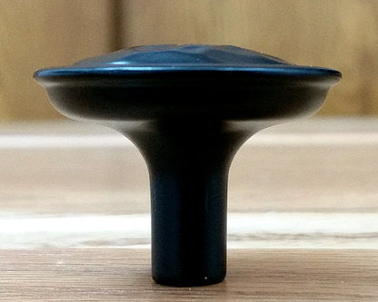 Rustic Hammered Knob, Matte Black finish - Wild West Hardware