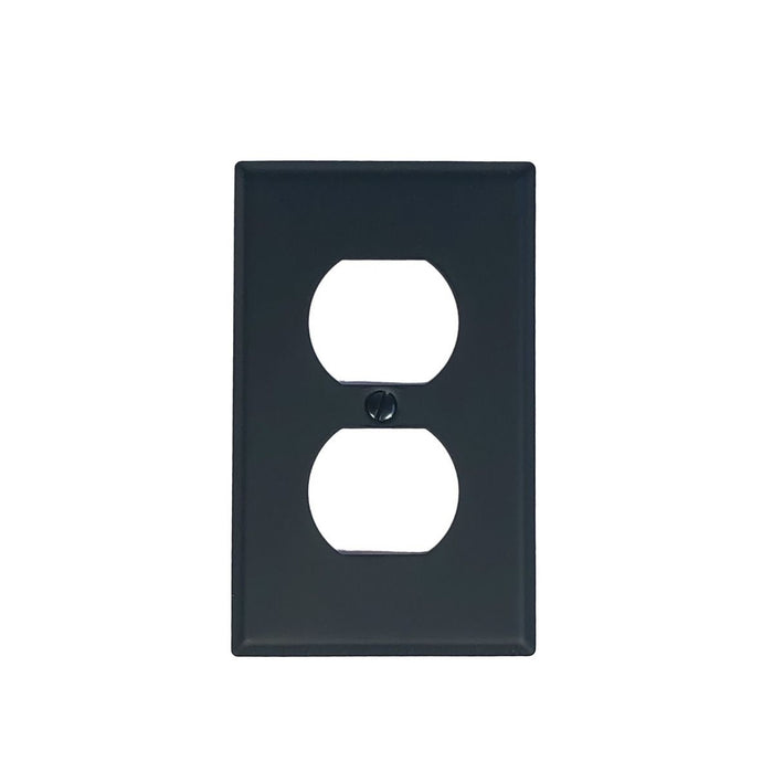 Rustic Switchplates - Single Duplex Receptacle Wall Plate - Matte Black Finish - Sold Individually