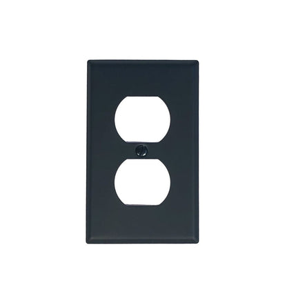 Rustic Switchplates - Single Duplex Receptacle Wall Plate - Matte Black Finish - Sold Individually