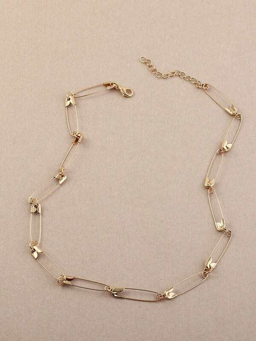 Safety Pin Decor Necklace for Women
