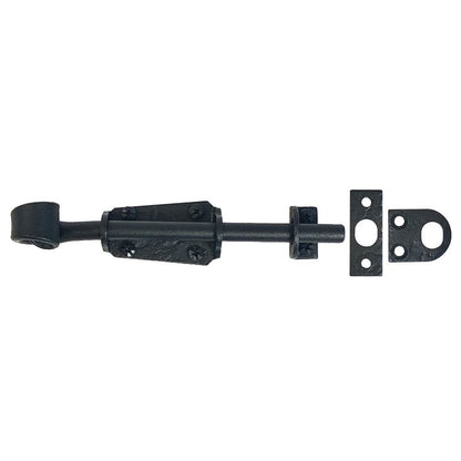 Shutter Latches - Forged Iron Gate Slide Bolt - 6" Inch - Matte Black Finish - Sold Individually
