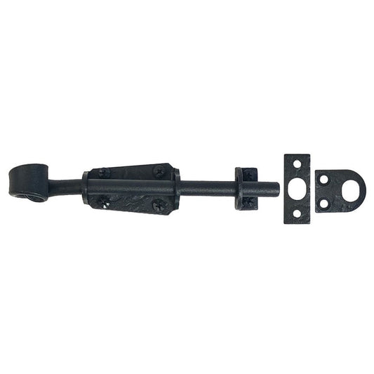 Shutter Latches - Forged Iron Gate Slide Bolt - 6" Inch - Matte Black Finish - Sold Individually