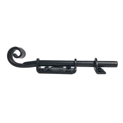 Shutter Latches - Forged Iron Gate Slide Bolt - 6" Inch - Matte Black Finish - Sold Individually
