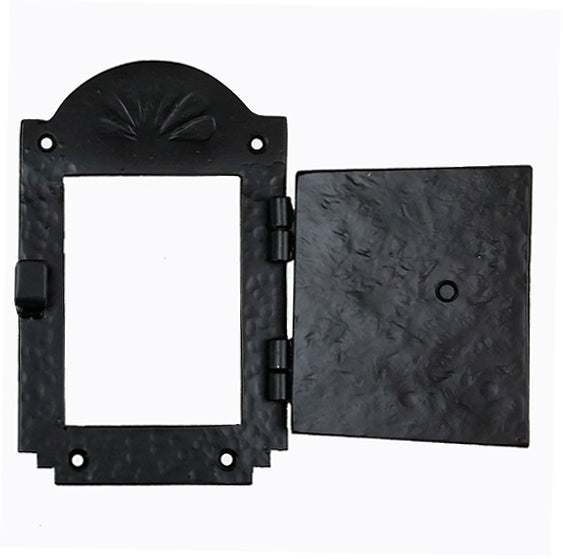 Speakeasy Grille, Peephole,  Iron Door Viewer, "Old Hacienda Style"  (2 pc. Iron Speakeasy Door Viewer Kit) - Wild West Hardware