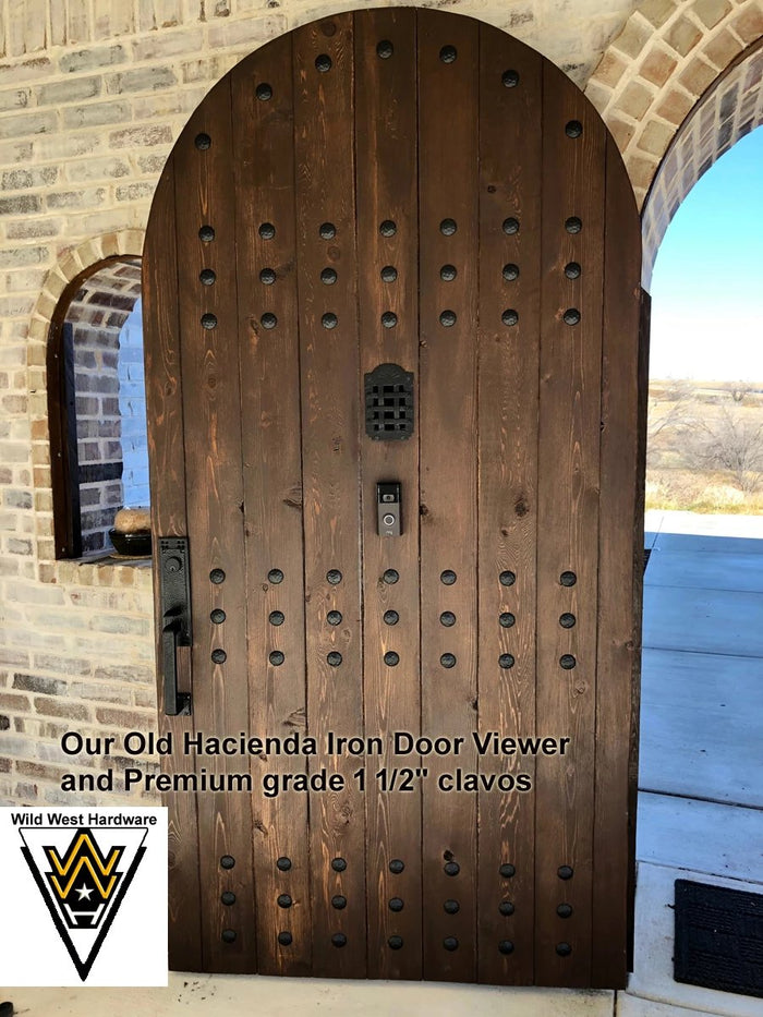 Speakeasy Grille, Peephole,  Iron Door Viewer, "Old Hacienda Style"  (2 pc. Iron Speakeasy Door Viewer Kit) - Wild West Hardware