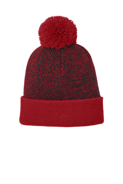 Sport-Tek® Halftime Heather Pom Beanie STC68
