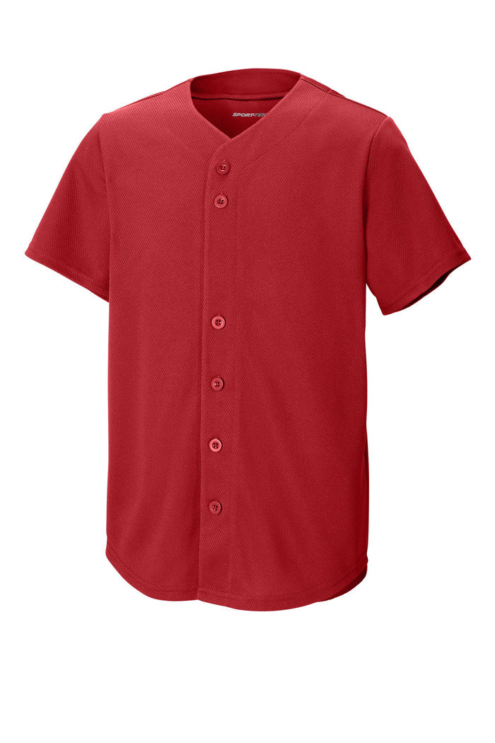 Sport-Tek® Youth PosiCharge® Tough Mesh Full-Button Jersey YST220