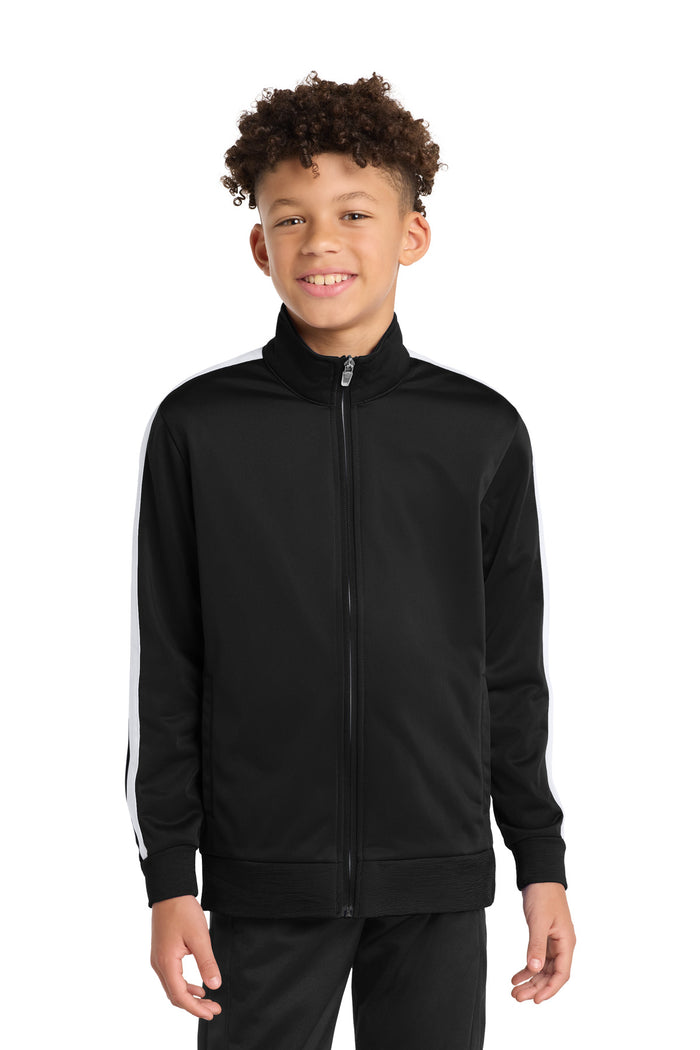 Sport-Tek ® Youth Tricot Sleeve Stripe Track Jacket. YST94