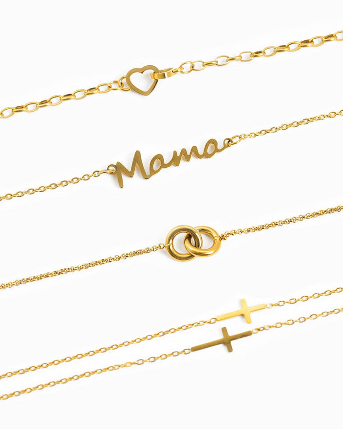 Stainless 2 Layered Cross Necklace