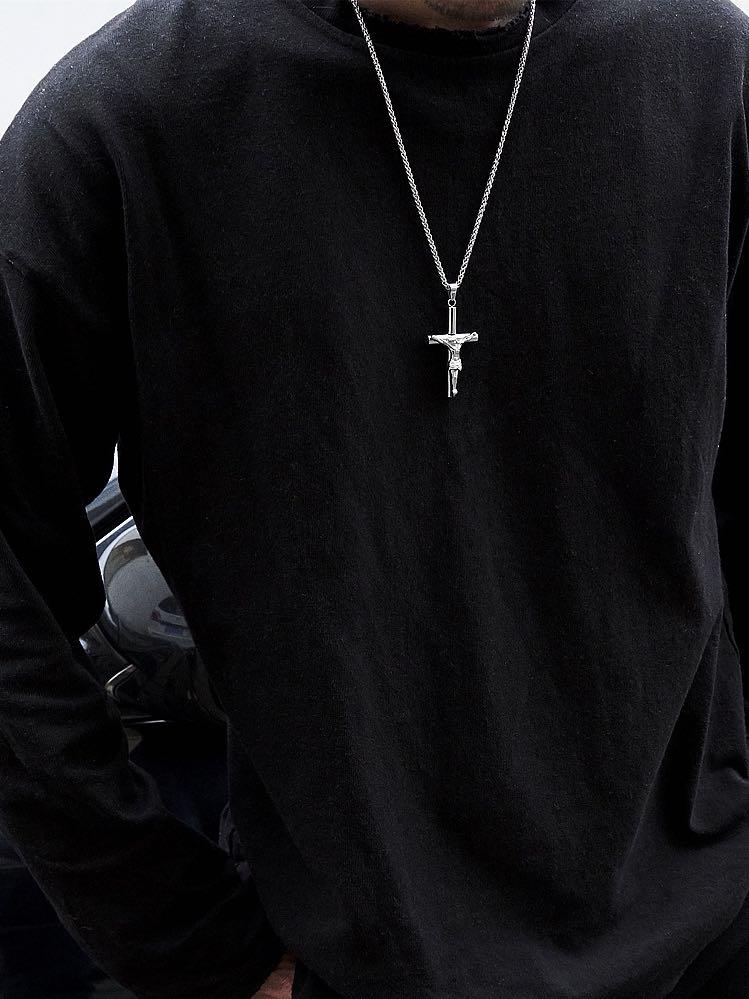 Stainless Steel Plated with Jesus Christ Crucifix Cross Pendant for Women