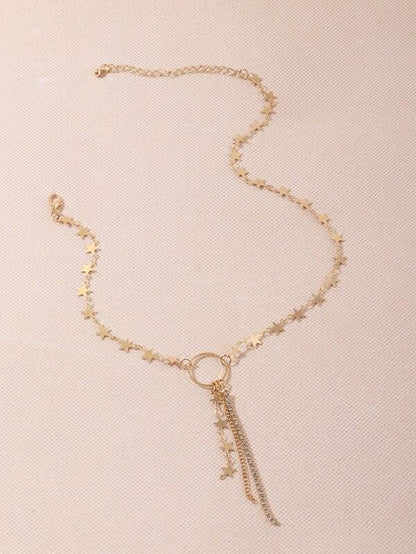 Star Tassel Charm Necklace for Women