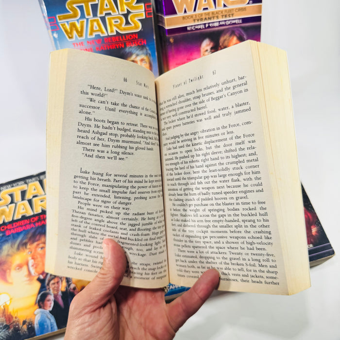 Star Wars Paperback Bundle of 6 Bantam Spectra Novels, Zahn, Hambly, Rusch, Kube-McDowell