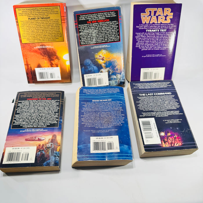 Star Wars Paperback Bundle of 6 Bantam Spectra Novels, Zahn, Hambly, Rusch, Kube-McDowell