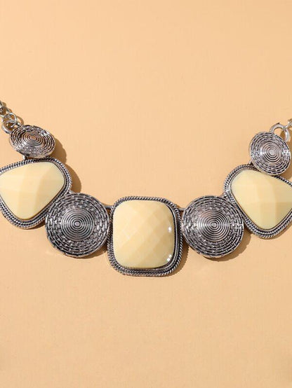 Textured Metal Decor Necklace for Women