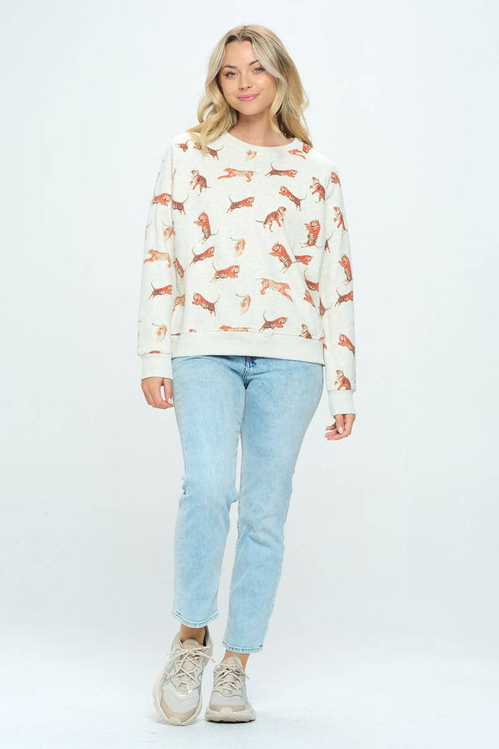 Tiger Print Sweatshirt