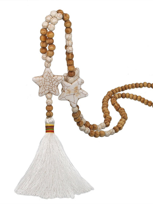 1pc Pendant Necklace Beaded Necklace For Street Gift Birthday Party Wooden Stone Handmade Friends Star / Long Necklace / Bead Necklace for Women