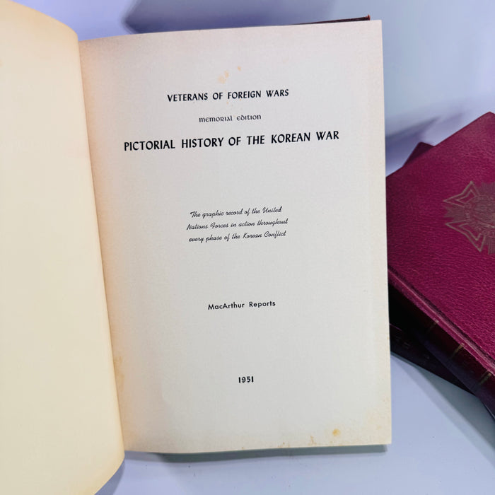 Veterans of Foreign Wars Memorial Edition History Book Set WWII Vol. I & II Korean War 1951