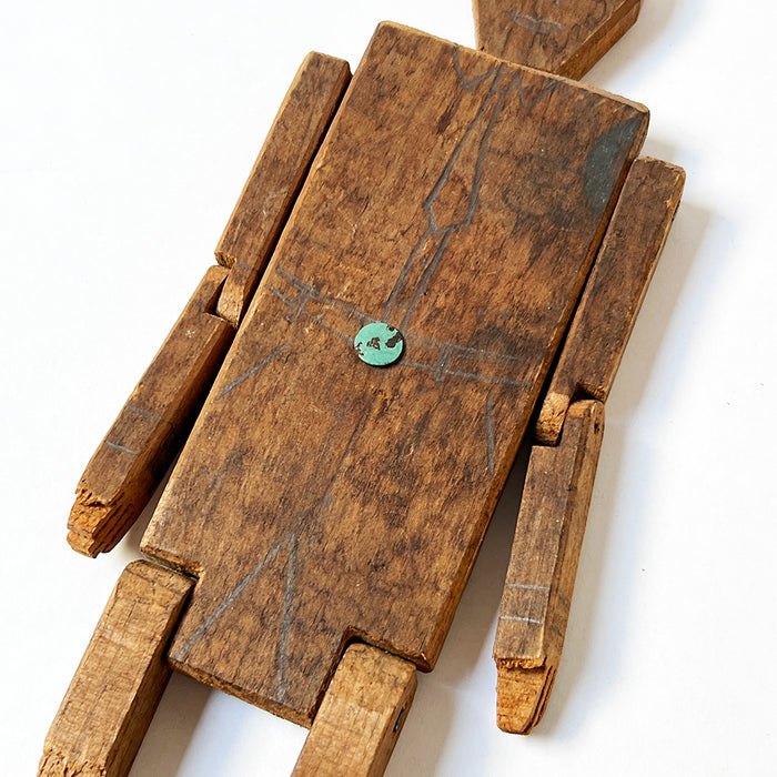 Vintage Articulated Wooden Man Figurine