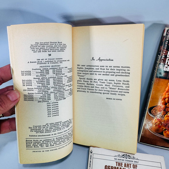 Vintage Bantam Cookbook Bundle Italian French German Cooking Paperbacks Maria Lo Pinto Fernande Garvin Betty Wason