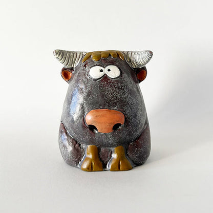 Vintage Bull Ceramic Incense Burner Made in Japan