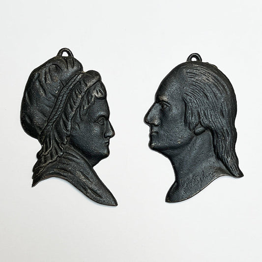 Vintage Cast Iron Silhouettes: Martha & George Washington (pair)