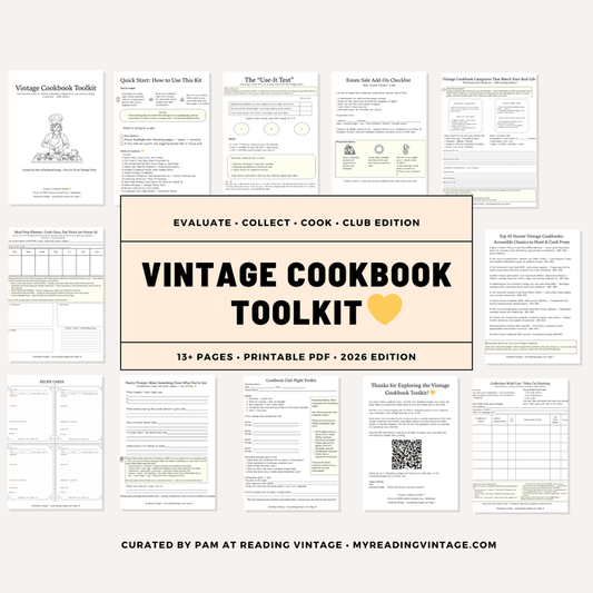 Vintage Cookbook Toolkit Printable PDF – 2026 Edition (Estate Sale + Collector + Cookbook Club)