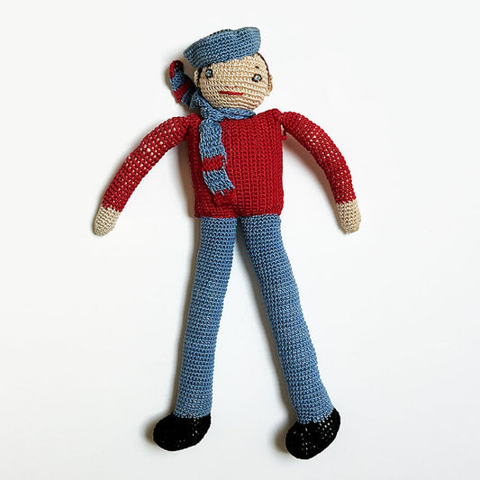 Vintage Crochet Sailor Figurine