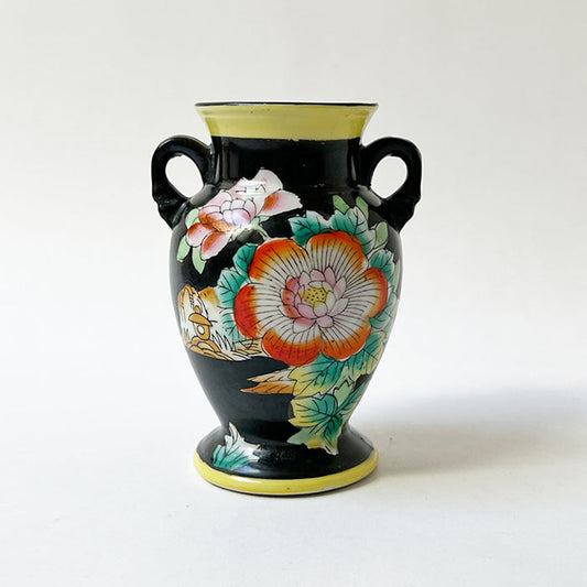 Vintage Hand Painted Double Handle Ceramic Vase Made in Japan