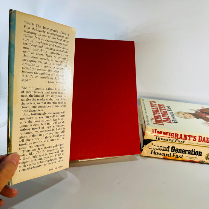 Vintage Historical Fiction Howard Fast Trilogy Bundle — The Immigrants, Second Generation & The Immigrant’s Daughter (1977–1985) — Houghton Mifflin | Family Saga