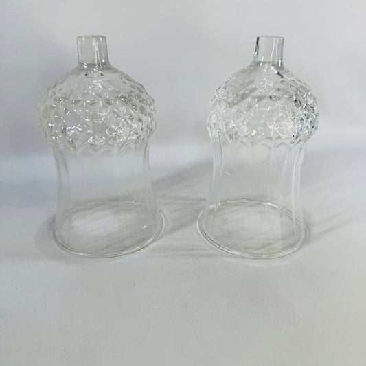 Vintage Homco Peg Votive Candle Holders Pair Fluted Glass Inserts for Wall Sconces or Candlesticks