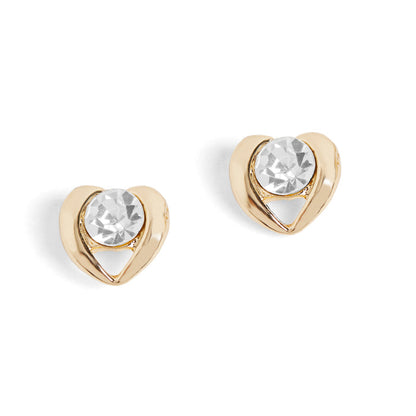Whispers Jeweled Heart Stud Earrings