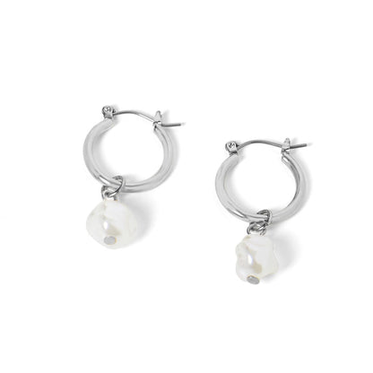 Whispers Small Hoop with Pearl Dangle