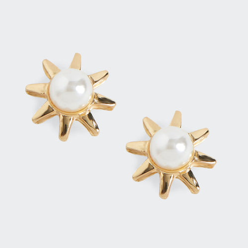 Whispers Sun Stud with Pearl