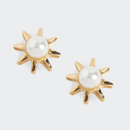 Whispers Sun Stud with Pearl