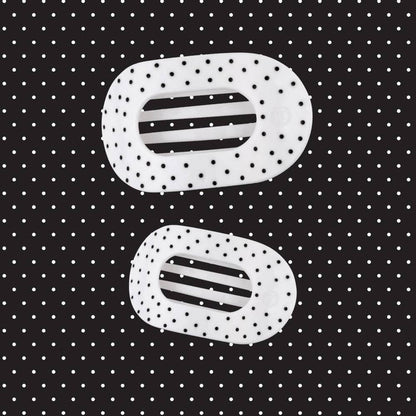 White Polka Dot Party Large Flat Round Hair Clip
