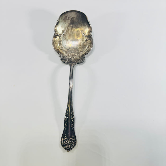WM ROGERS & SON AA Oxford 1901 Berry Spoon Silverplate Repousse Serving Flatware