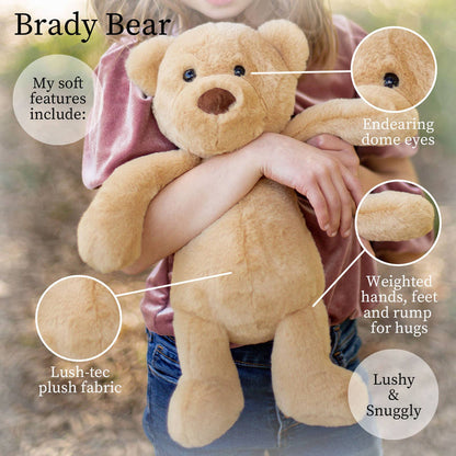World's Softest Lushee 16 inch - Brady Tan Bear Plush Toy